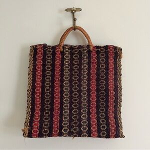 Woven Striped Tote Bag